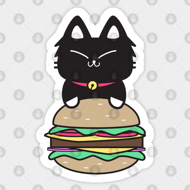 Burger Cat Sticker by plattercats